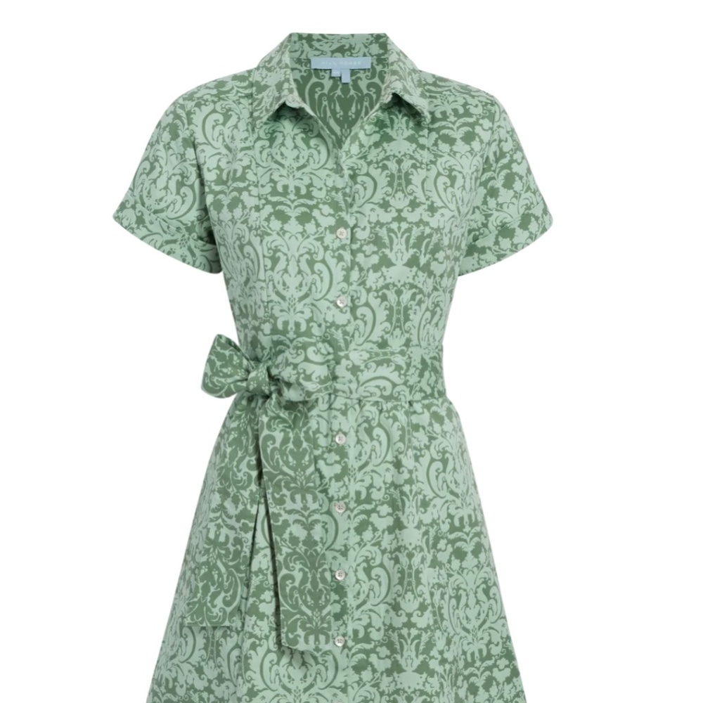Hill House Home The Laura Dress Green Jacquard NWT